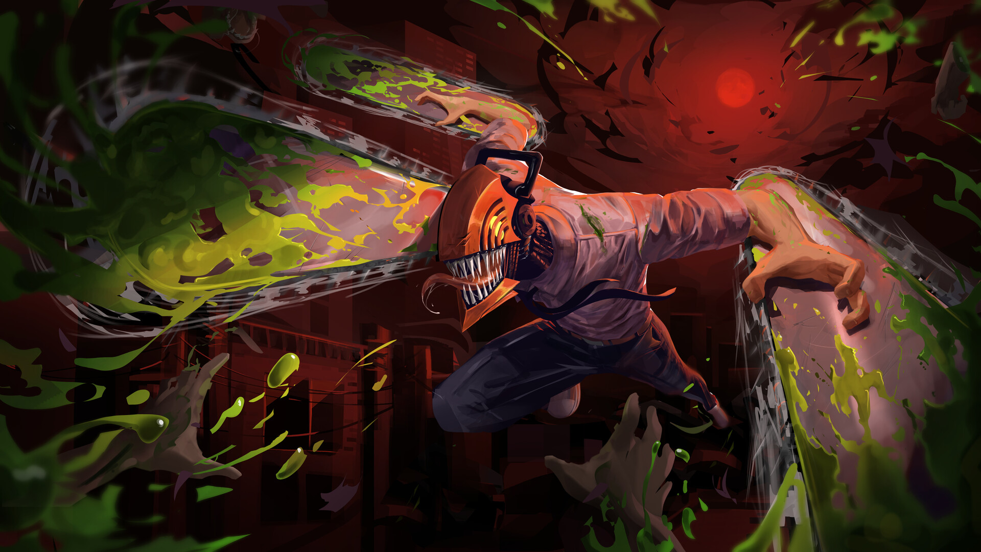 hình nền Chainsaw Man huyền bí