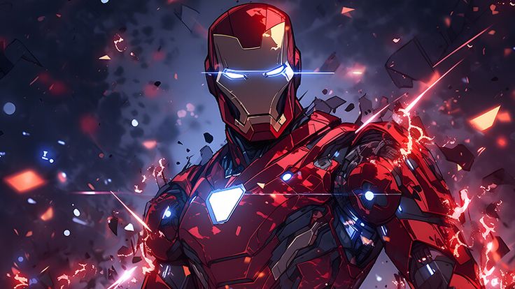 hình nền Iron Man ánh sáng rực rỡ