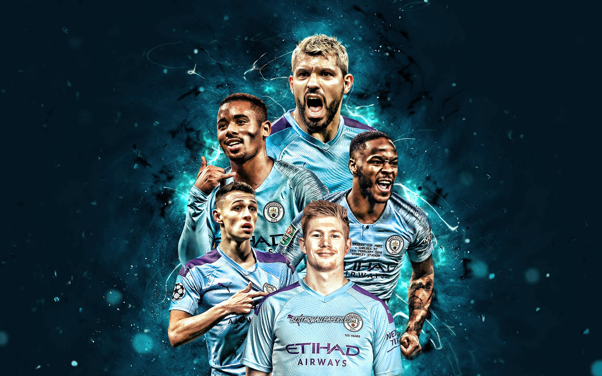 hình nền Man City màu xanh