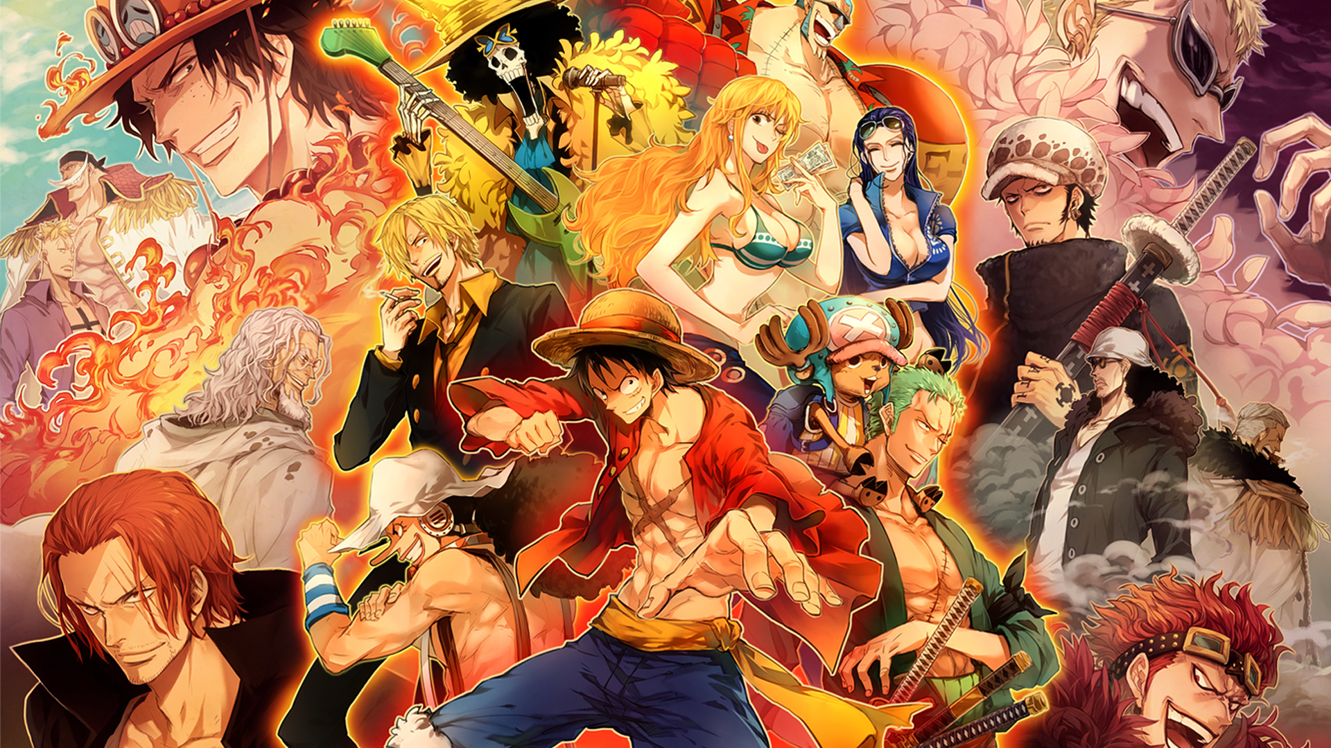 hình nền One Piece phong cách nghệ thuật