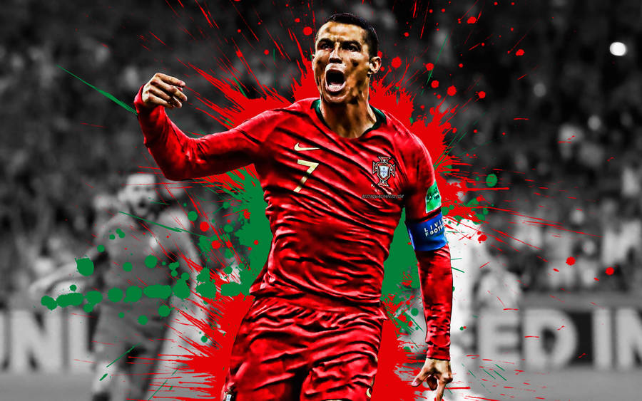 hình nền Ronaldo lúc thi đấu